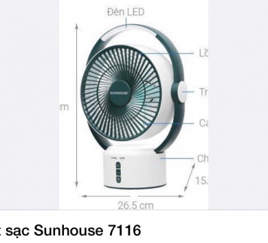 Quạt sạc Sunhouse 7116