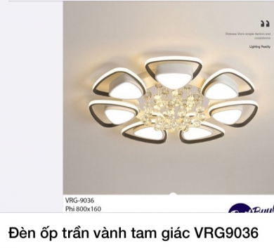 Đèn ốp trần vành tam giác VRG9036