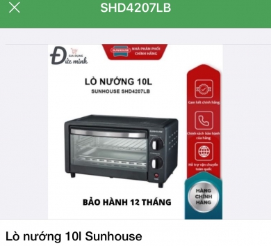 Lò nướng 10l Sunhouse