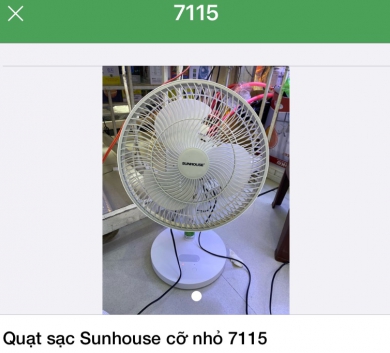 Quạt sạc Sunhouse cỡ nhỏ 7115