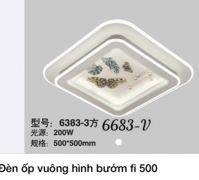 Đèn ốp vuông hình bướm fi 500