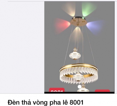 Đèn thả vòng pha lê 8001