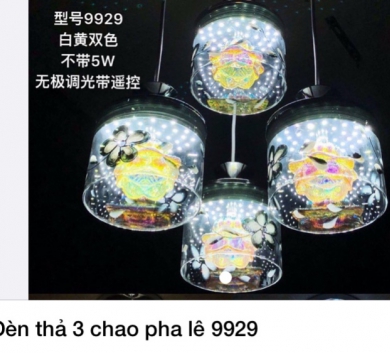 Đèn thả 3 chao pha lê 9929