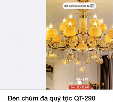 Đèn chùm đá quý tộc QT-290
