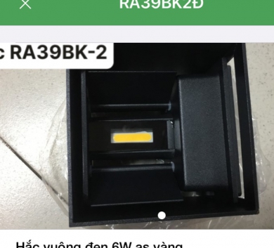 Hắc vuông đen 6W as vàng RA39BK2Đ 