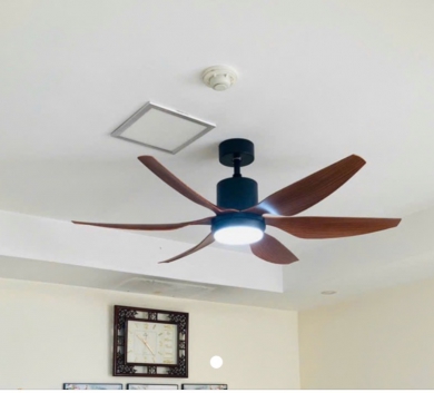 Quạt đèn 6 cánh nâu đậm 