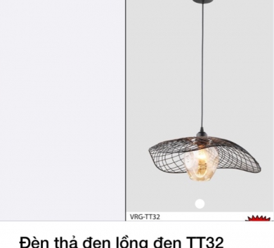 Đèn thả đen lồng đen TT32