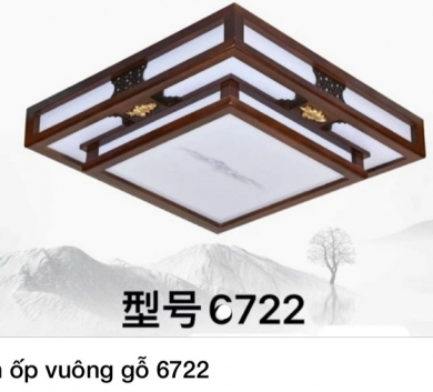 Đèn ốp vuông gỗ 6722