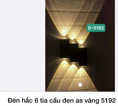 Đèn hắc 6 tia cầu đen as vàng 5192