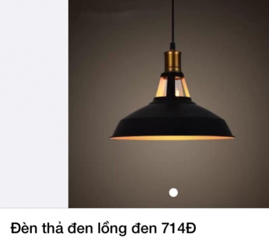 Đèn thả đen lồng đen 714Đ