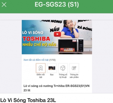 Lò Vi Sóng Toshiba 23L