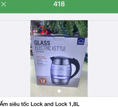 Ấm siêu tốc Lock and Lock 1,8L