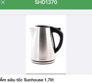 Ấm siêu tốc Sunhouse 1.7lit
