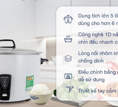 Nồi cơm Sharp nắp rời 5L