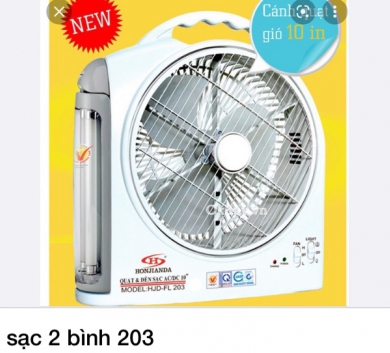 Quạt sạc 2 bình 203