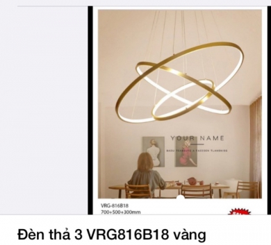 Đèn thả 3 VRG816B18 vàng