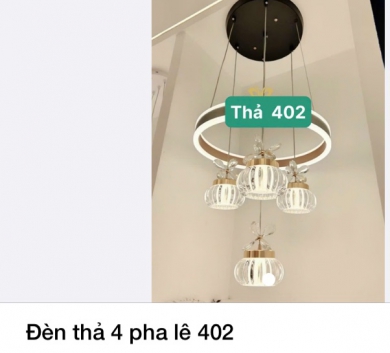 Đèn thả 4 pha lê 402