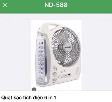 Quạt sạc tích điện 6 in 1