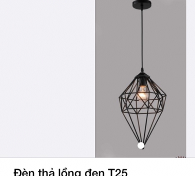 Đèn thả lồng đen T25