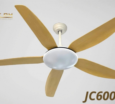 Quạt đèn 5 cánh gỗ nhạt 