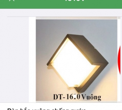 Đèn hắc vuông chống nước 1610v