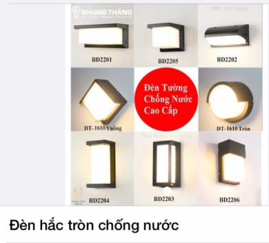 Đèn hắc tròn chống nước