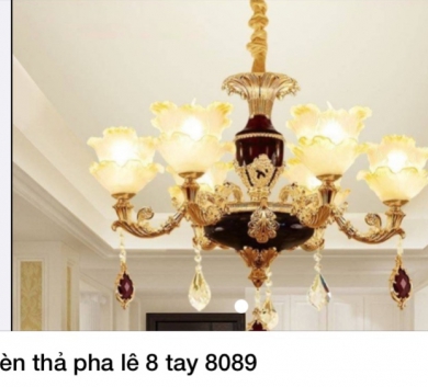 Đèn thả pha lê 8 tay 8089