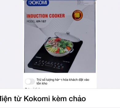Bếp điện từ Kokomi kèm chảo